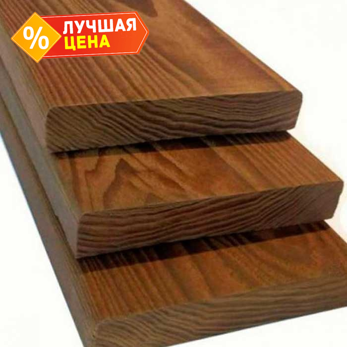 Строганная доска 20x140x3000 мм А термо-ель Коричневый
